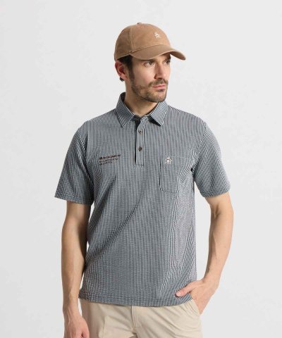 マンシングウェア MUNSINGWEAR ストレッチシアサッカーストライプ台襟付