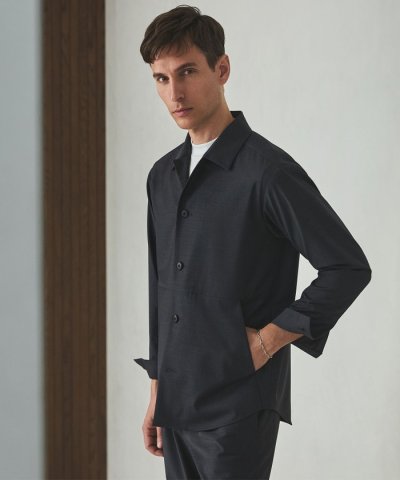 カジュアルセットアップ対応【洗える/ストレッチ】YUNSA シャツアウター