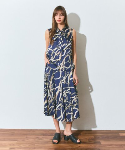 チェーンプリントタックキュロット