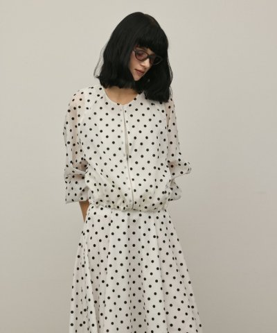 ドットフロッキーブルゾン