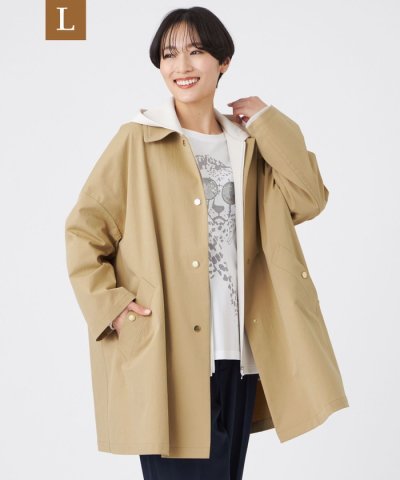 【L】【はっ水・ウォッシャブル】テックスブリッドステンカラーコート