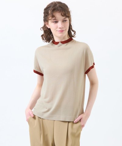 【LEEweb/蛯原友里さん着用】【Cleric Collar Knit】シアー