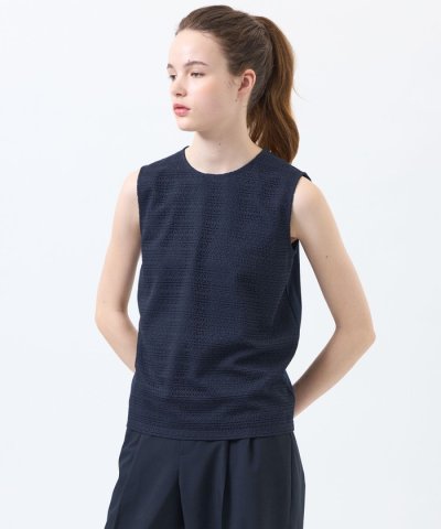 レースコンビノースリーブカットソー