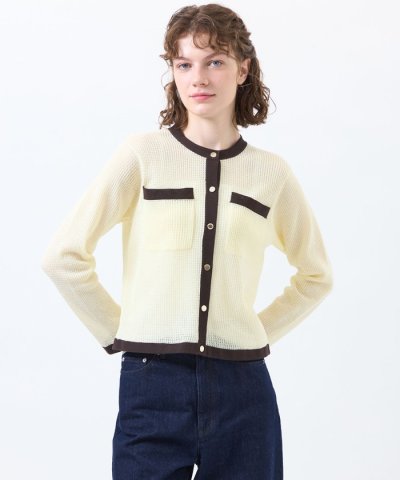 【ROYTON(ロイトン)】シアーワッフルカーディガン