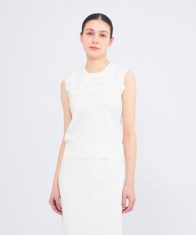 シルクシフォンコンビ ニットプルオーバー