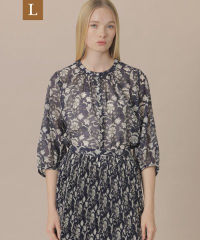 【L】【BIBURY FLOWER】バイブリーオーガンジーブラウス