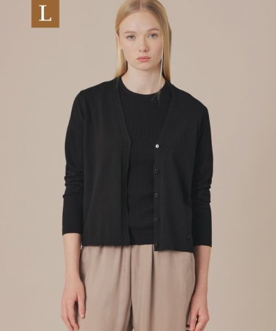 【L】ハイツイストコットンニットカーディガン