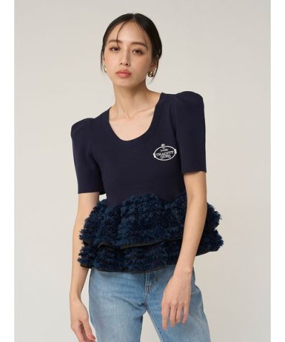 【Chacott】コラボペプラムニットプルオーバー