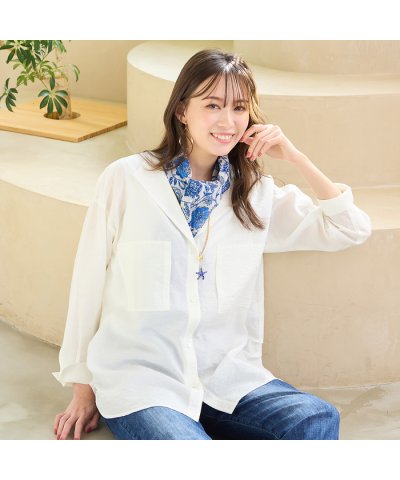 ピサーノ PISANO 【手洗いOK】2Wayヘム・ナチュラルワッシャーブラウス