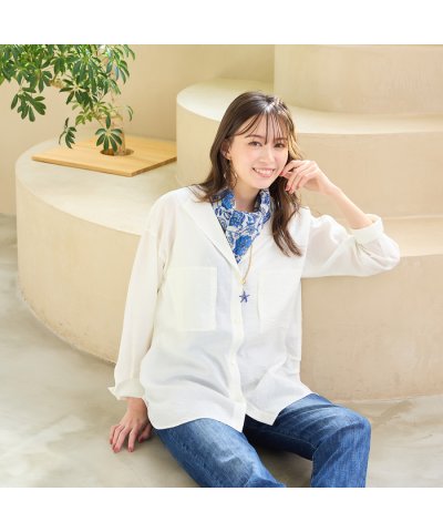 ピサーノ PISANO 【手洗いOK】2Wayヘム・ナチュラルワッシャーブラウス