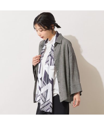 ピサーノ PISANO 【手洗いOK】モノクロプリントストール