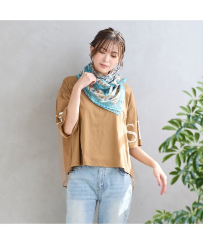 ピサーノ PISANO 【綿100％】ビッグスクエア・ボタニカルプリントストール