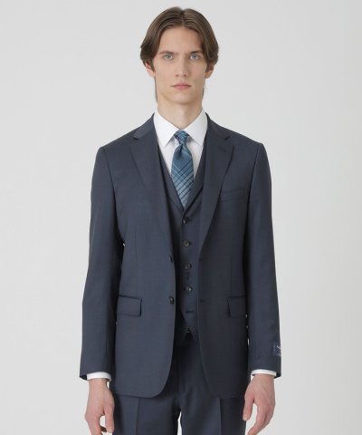 【一部店舗限定】Zegna TRAVELLER ネイビーピンヘッドスリーピースス