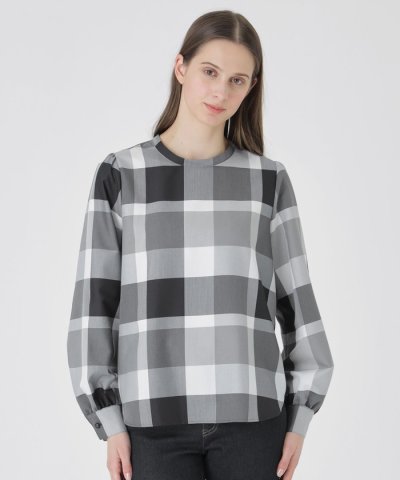 【一部店舗限定】クレストブリッジチェックライトクロッシングツイルブラウス