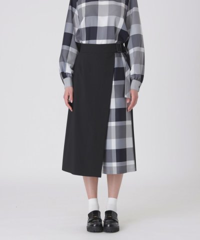 【一部店舗限定】パーシャルチェックガウチョパンツ