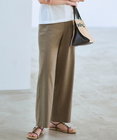 【CanCam・CLASSY.掲載】リネンレーヨンストレッチ ワイドパンツ