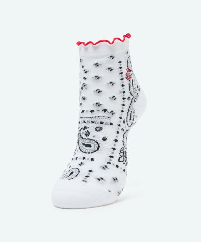 マンシングウェア MUNSINGWEAR ショート丈ペーズリー柄ソックス【返品不