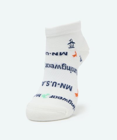 マンシングウェア MUNSINGWEAR アンクル丈ロゴ柄ソックス【返品不可商品