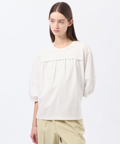 フロントギャザージャージブラウス