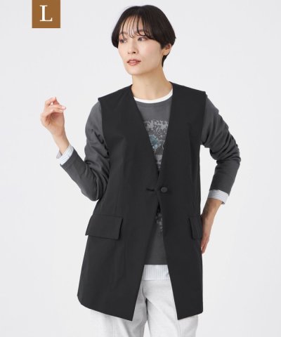 【L】【マシンウォッシャブル】テックスブリッドVネックジレ