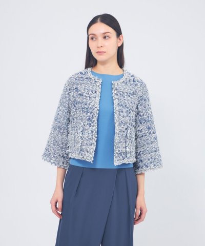 ミックスツイード ニットジャケット