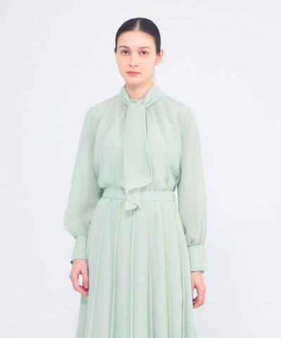 エアリーシフォン プリーツブラウス