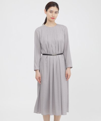 【WEB・一部店舗限定/ウォッシャブル】スクエアドットプリント　ワンピース