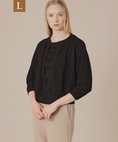 【L】ガーターホールガーメントニットカーディガン