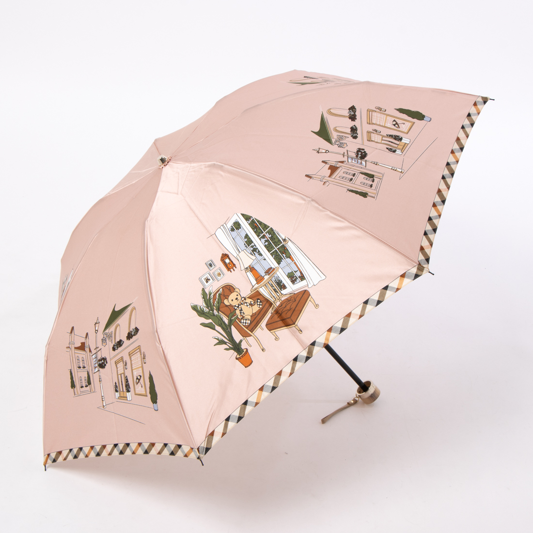 あ*ん様 House on the hill 傘 ワンピース 100 新品 折りたたみ傘 ダックスベア サテン 日本製 雨傘(507891079)｜阪急