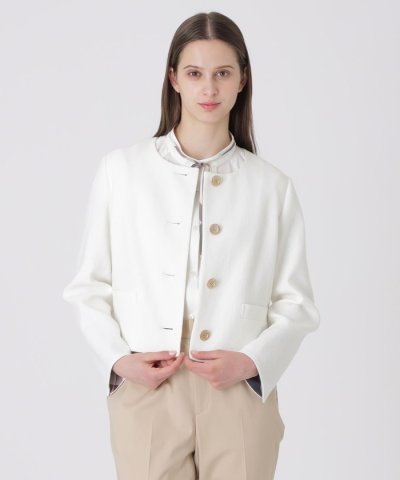 ストレッチダンガリーノーカラージャケット