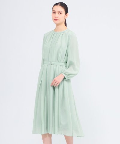 エアリーシフォン プリーツドレス