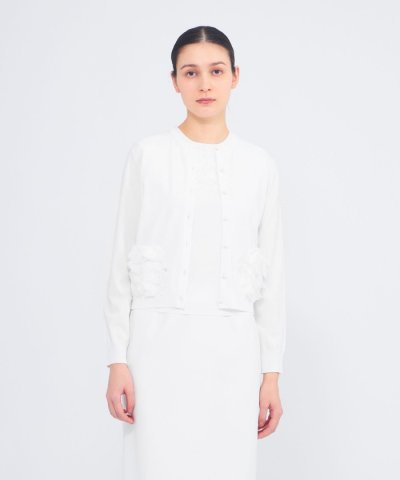 シルクシフォンコンビ ニットカーディガン