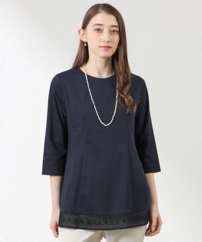 プレーティング天竺 レースコンビカットソー