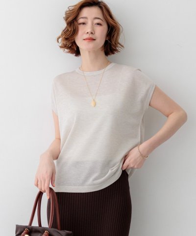 シャイニーシアー ノースリーブ ニット