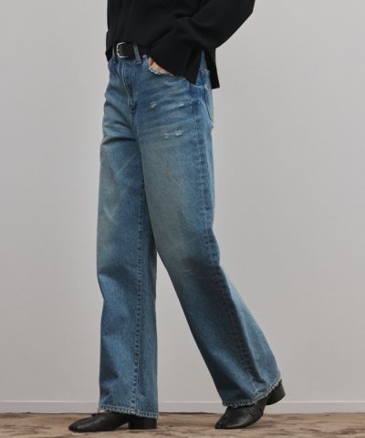 ワイドストレートデニムパンツ