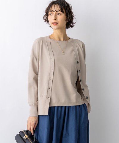レーヨンポリエステルストレッチ Vネック カーディガン