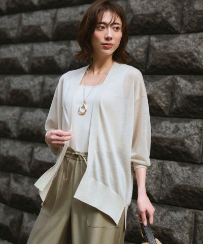 シャイニーシアー フロントオープン カーディガン
