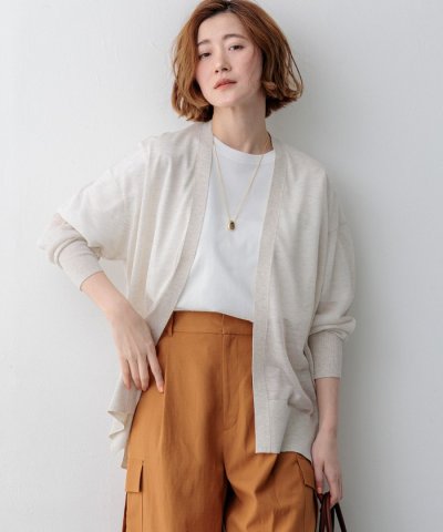 シャイニーシアー フロントオープン カーディガン