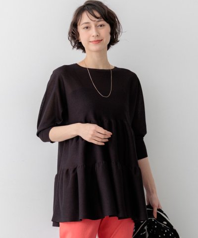シャイニーシアーニット ティアード チュニック
