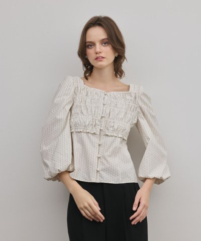 ラメドットタフタジャガードトップ