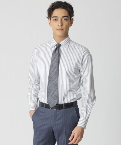 ロイヤルオックスストライプチェルシーカラードレスシャツ