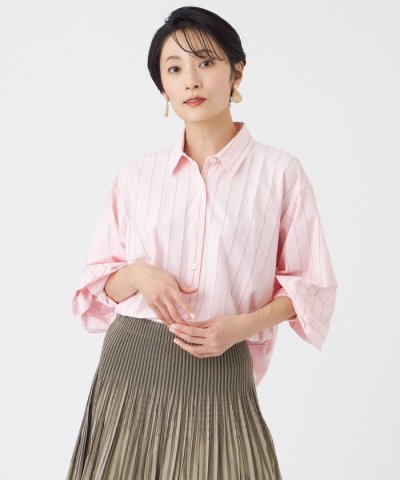 【カタログ掲載・ウォッシャブル】ハイゲージストライプジャージーシャツ