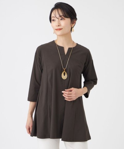 【接触冷感・マシンウォッシャブル】ハイゲージメリルハイテンションチニックカットソ