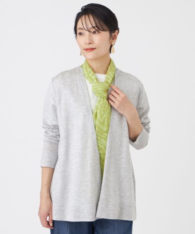 【接触冷感・ウォッシャブル】ハイゲージ天竺カーディガン