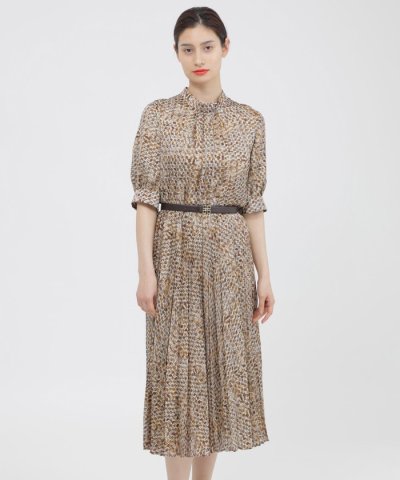 【ウォッシャブル】テクスチャープリント　ワンピース