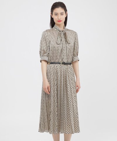 【eclat掲載】【ウォッシャブル】スクエアジオメトリック　ワンピース