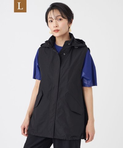 【L】【カタログ掲載・マシンウォッシャブル】パンチングタフタフーデッドジレ