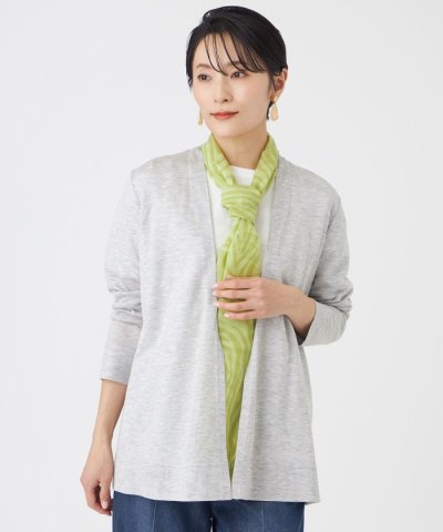 【L】【接触冷感・ウォッシャブル】ハイゲージ天竺カーディガン