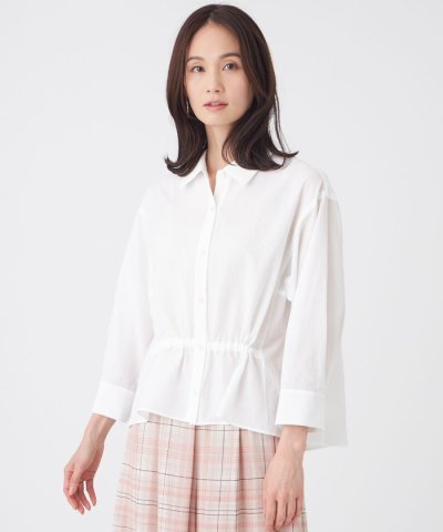 【接触冷感・ウォッシャブル】スラブクレープブラウス