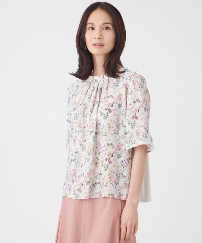 【ウォッシャブル】ルーセントフラワーカットソー